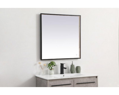 Elegant Wall Mirror - Black, D 30", H 30" (MRE63030BK)