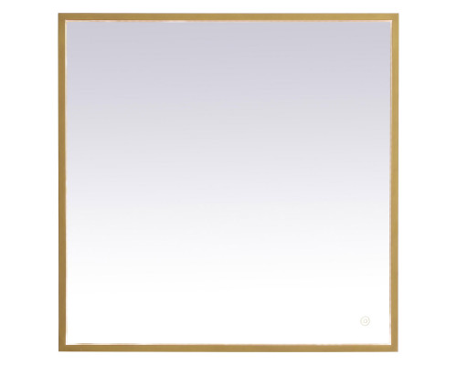 Elegant Wall Mirror - Brass, D 30", H 30" (MRE63030BR)