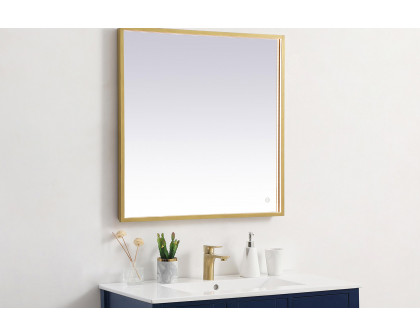 Elegant Wall Mirror - Brass, D 30", H 30" (MRE63030BR)