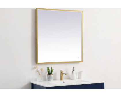 Elegant Wall Mirror - Brass, D 30", H 30" (MRE63030BR)