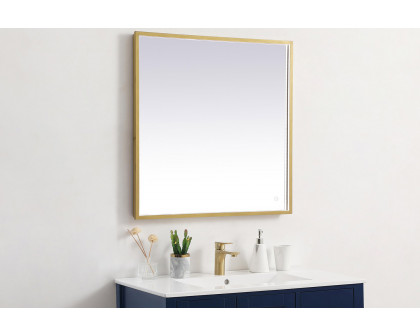 Elegant Wall Mirror - Brass, D 30", H 30" (MRE63030BR)