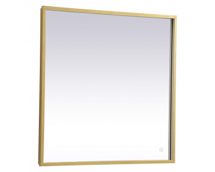 Elegant Wall Mirror - Brass, D 30", H 30" (MRE63030BR)