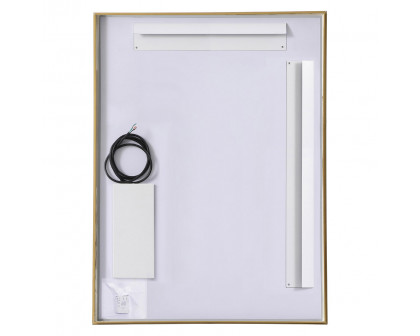 Elegant Wall Mirror - Brass, D 30", H 40" (MRE63040BR)