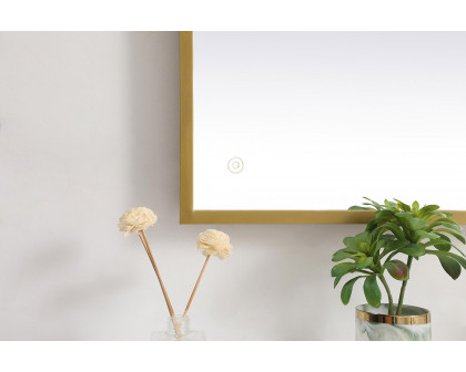 Elegant Wall Mirror - Brass, D 30", H 40" (MRE63040BR)