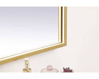 Elegant Wall Mirror - Brass, D 30", H 40" (MRE63040BR)