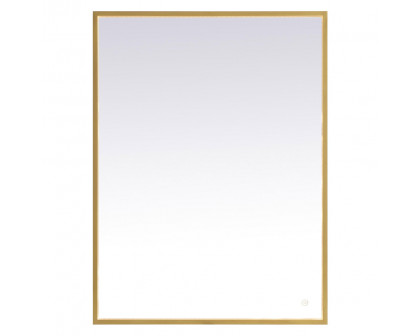 Elegant Wall Mirror - Brass, D 30", H 40" (MRE63040BR)