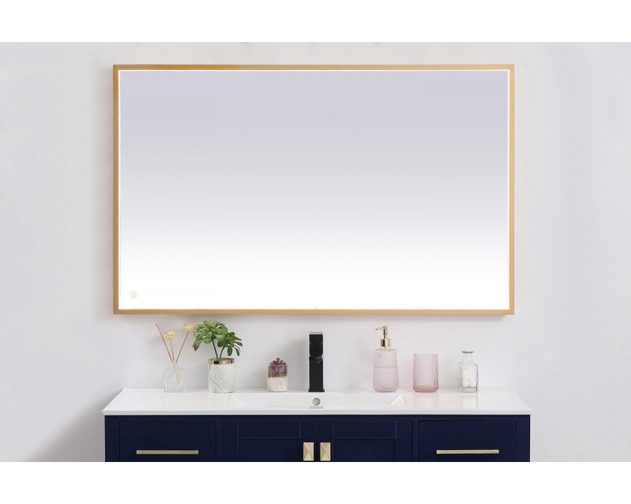 Elegant Wall Mirror - Brass, D 48", H 30" (MRE63048BR)