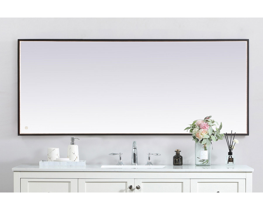 Elegant Wall Mirror - Black, D 72", H 30" (MRE63072BK)