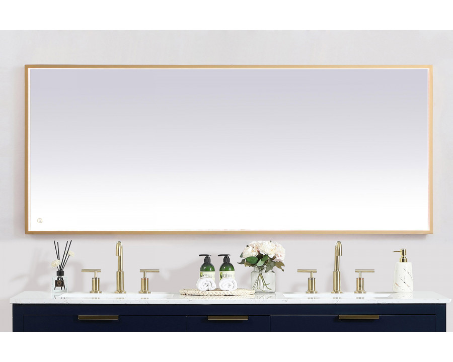 Elegant Wall Mirror - Brass, D 72", H 30" (MRE63072BR)