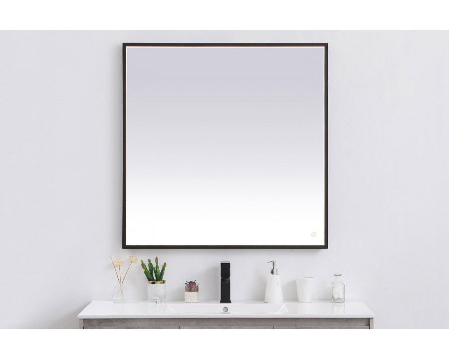 Elegant Wall Mirror - Black, D 36", H 36" (MRE63636BK)