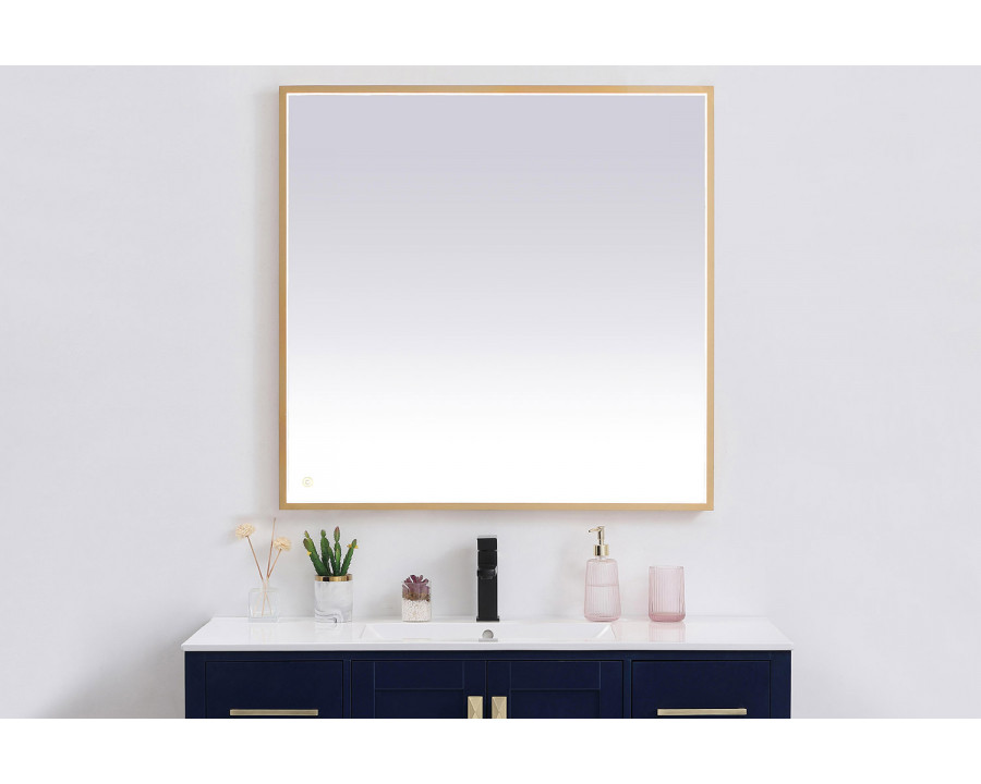 Elegant Wall Mirror - Brass, D 36", H 36" (MRE63636BR)