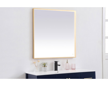 Elegant Wall Mirror - Brass, D 36", H 36" (MRE63636BR)