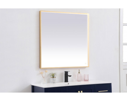 Elegant Wall Mirror - Brass, D 36", H 36" (MRE63636BR)