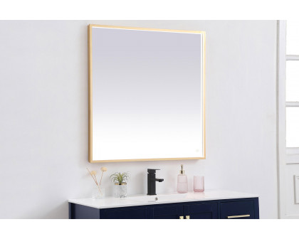 Elegant Wall Mirror - Brass, D 36", H 36" (MRE63636BR)