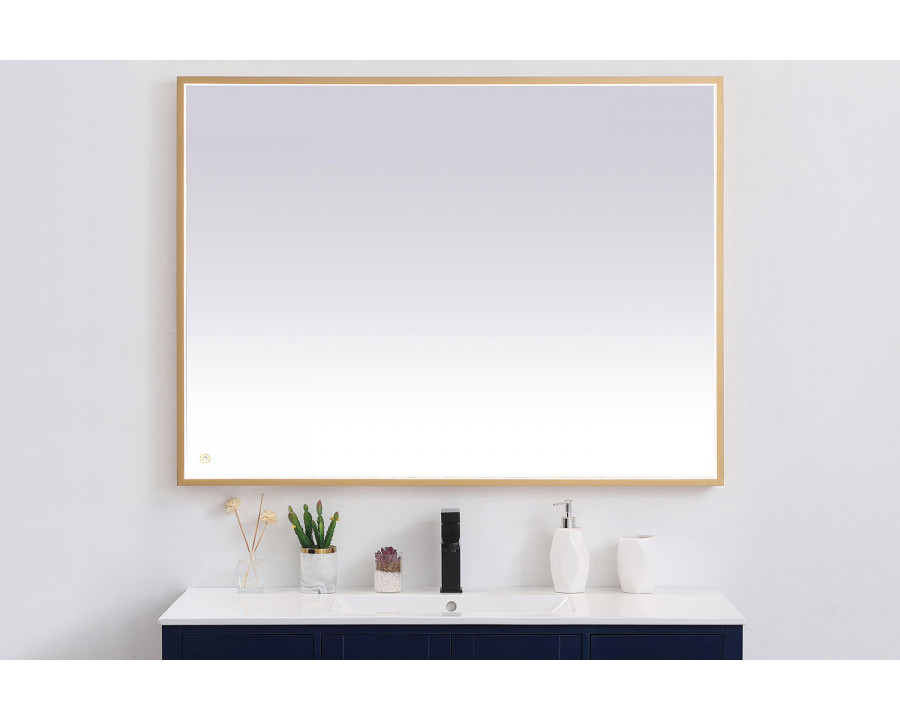 Elegant Wall Mirror - Brass, D 48", H 36" (MRE63648BR)