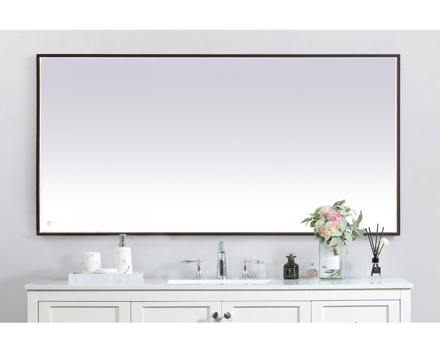 Elegant Wall Mirror - Black, D 72", H 36" (MRE63672BK)