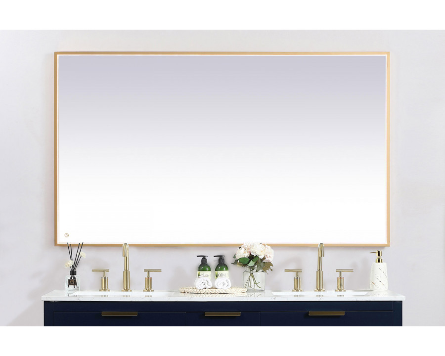 Elegant Wall Mirror - Brass, D 72", H 42" (MRE64272BR)