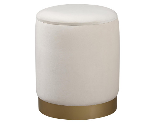 Elegant Ozman Round 14" Ottoman - Beige (OT1015BGE)