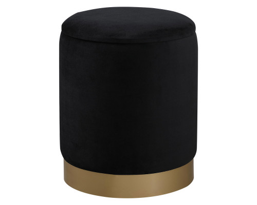 Elegant Ozman Round 14" Ottoman - Black (OT1015BK)