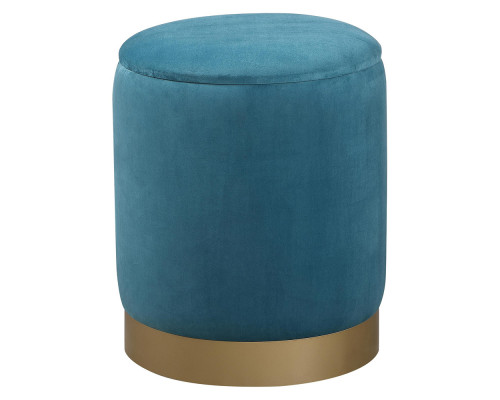 Elegant Ozman Round 14" Ottoman - Blue (OT1015BU)