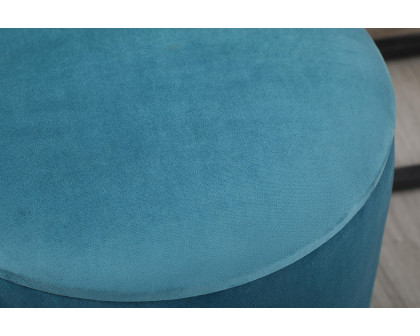 Elegant™ Ozman Round 14" Ottoman - Blue (OT1015BU)