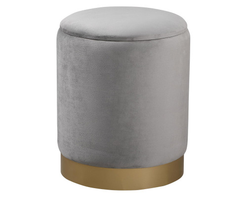 Elegant Ozman Round 14" Ottoman - Gray (OT1015GY)