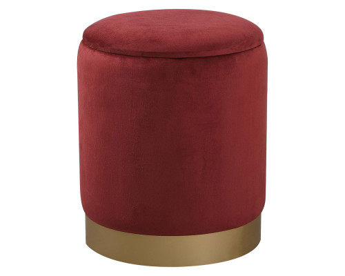 Elegant Ozman Round 14" Ottoman - Red (OT1015RD)