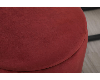 Elegant™ Ozman Round 14" Ottoman - Red (OT1015RD)