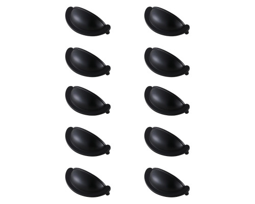 Elegant Claude Drawer Pull, Set of 10 - Matte Black (PL3001)