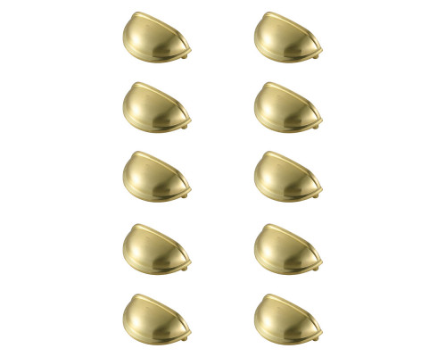 Elegant Claude Drawer Pull, Set of 10 - Brushed Gold (PL3002)