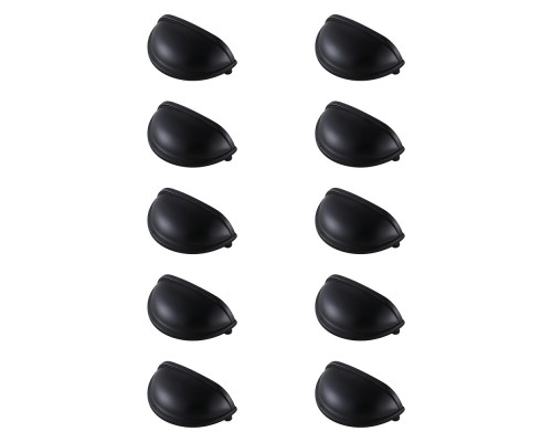 Elegant Claude Drawer Pull, Set of 10 - Matte Black (PL3002)