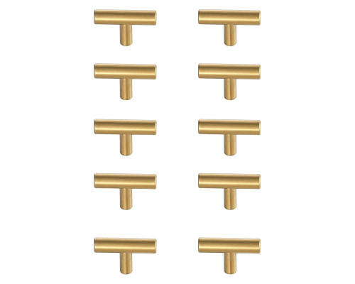 Elegant Quinn 1 Drawer Pull, Set of 10 - Brass (PL400-1-BR-10PK)