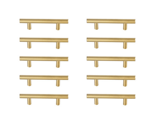 Elegant Quinn 3 Drawer Pull, Set of 10 - Brass, L 5" (PL400-3-BR-10PK)