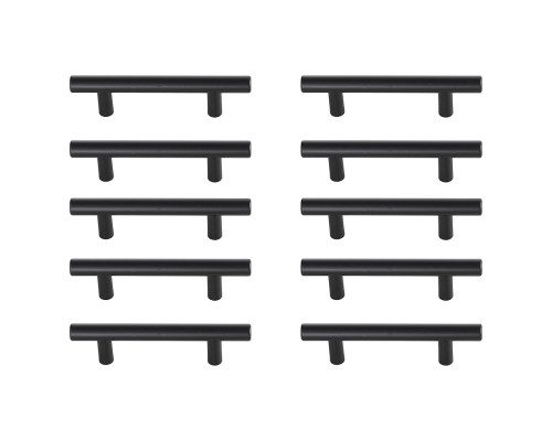 Elegant Quinn 3 Drawer Pull, Set of 10 - Matte Black, L 5" (PL400-3-MB-10PK)