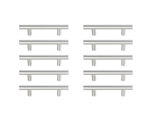 Elegant Quinn 3 Drawer Pull, Set of 10 - Brushed Nickel, L 5" (PL400-3-NK-10PK)