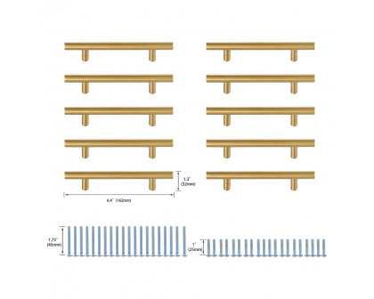 Elegant - Quinn 3 Drawer Pull, Set of 10 (PNT-PL400-3)