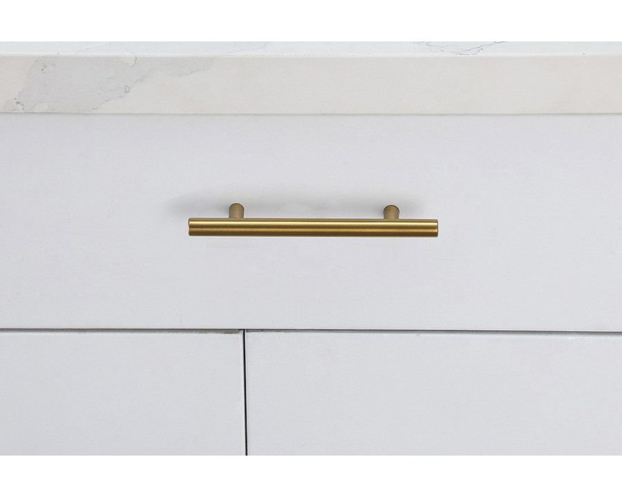 Elegant Quinn 3 Drawer Pull, Set of 10 - Brass, L 6.4" (PL400-4-BR-10PK)