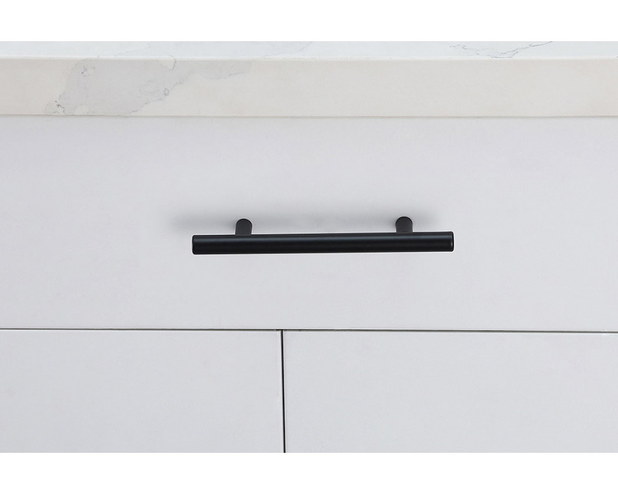 Elegant Quinn 3 Drawer Pull, Set of 10 - Matte Black, L 6.4" (PL400-4-MB-10PK)