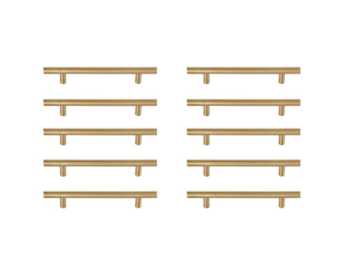 Elegant Quinn 3 Drawer Pull, Set of 10 - Brass, L 7.6" (PL400-5-BR-10PK)