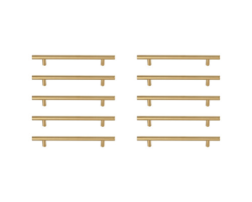 Elegant Quinn 3 Drawer Pull, Set of 10 - Brass, L 8.8" (PL400-6-BR-10PK)