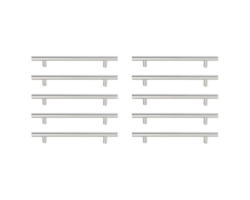 Elegant Quinn 3 Drawer Pull, Set of 10 - Brushed Nickel, L 8.8" (PL400-6-NK-10PK)