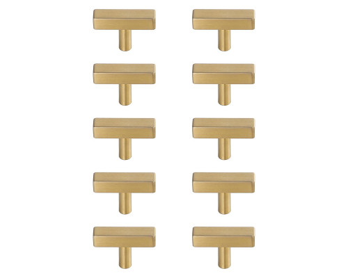 Elegant Quinn 1 Drawer Pull, Set of 10 - Brass (PL402-1-BR-10PK)