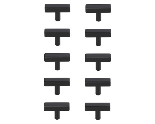 Elegant Quinn 1 Drawer Pull, Set of 10 - Matte Black (PL402-1-MB-10PK)