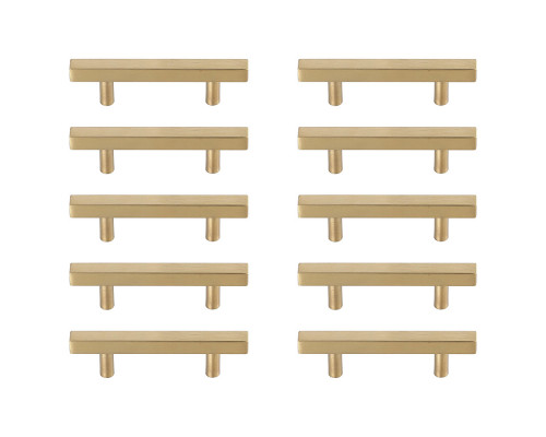 Elegant Quinn 3 Drawer Pull, Set of 10 - Brass, L 5" (PL402-3-BR-10PK)