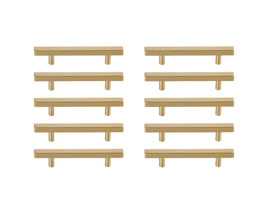 Elegant Quinn 3 Drawer Pull, Set of 10 - Brass, L 7.4" (PL402-5-BR-10PK)