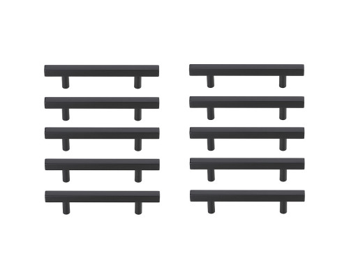 Elegant Quinn 3 Drawer Pull, Set of 10 - Matte Black, L 10.1" (PL402-7-MB-10PK)