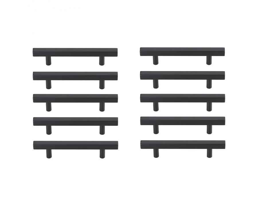 Elegant Quinn 3 Drawer Pull, Set of 10 - Matte Black, L 7.4" (PL402-5-MB-10PK)