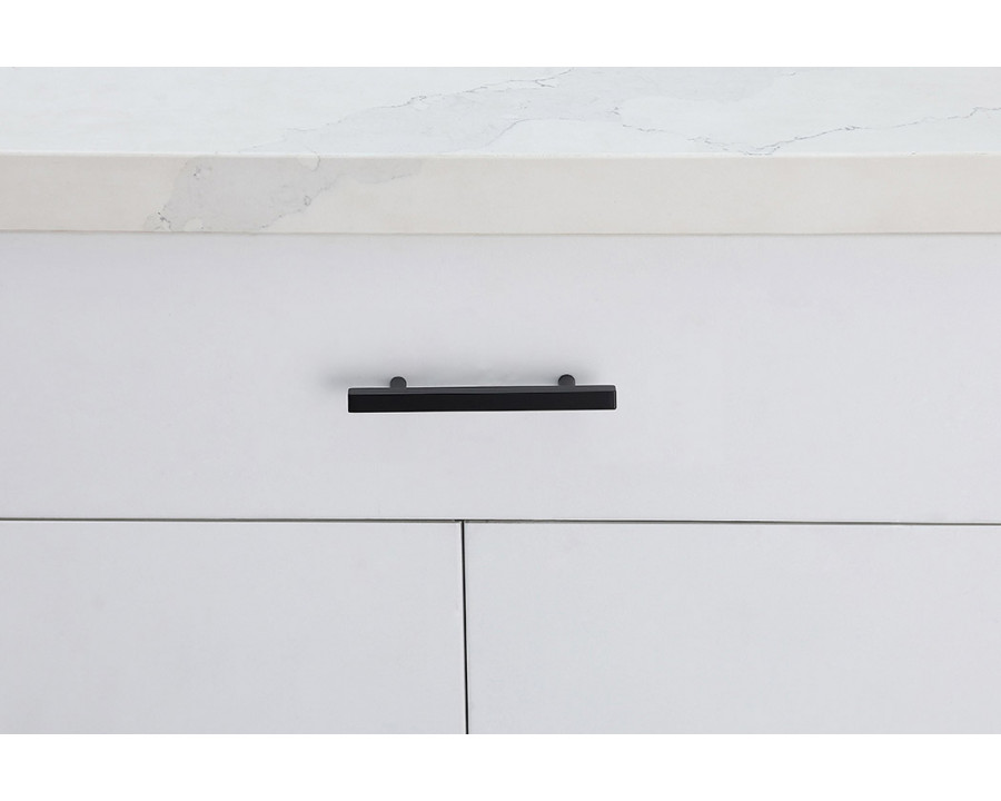 Elegant Quinn 3 Drawer Pull, Set of 10 - Matte Black, L 6.4" (PL402-4-MB-10PK)