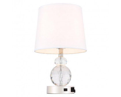 Elegant Maribelle 1 Light Table Lamp - Polished Nickel (TL3031PN)