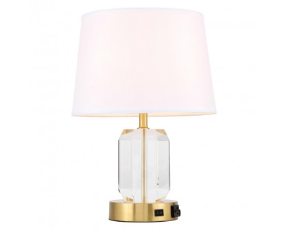 Elegant Wendolyn 1 Light Table Lamp - Brushed Brass (TL3047BR)